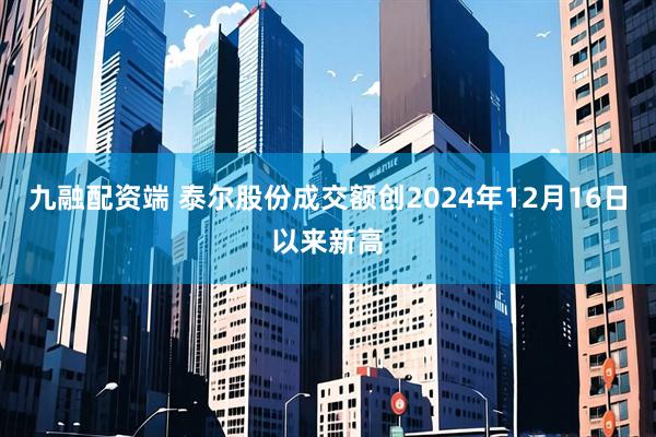 九融配资端 泰尔股份成交额创2024年12月16日以来新高