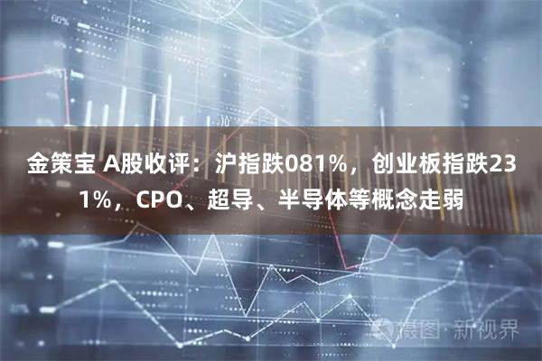 金策宝 A股收评：沪指跌081%，创业板指跌231%，CPO、超导、半导体等概念走弱